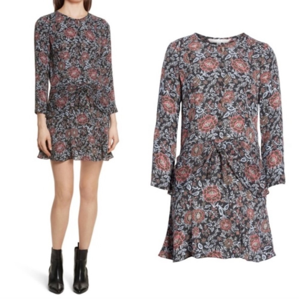 Veronica Beard Dropped Tie Waist Silk Dress Size 4